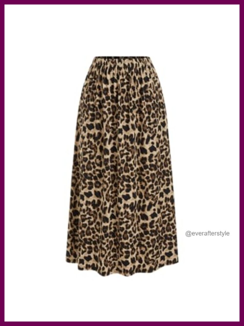 Leopard Print Maxi Skirt Women's Elastic Waist Casual Summer Skirt